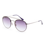 Men's Fashion Sunglasses // Demi Gloss Silver + Purple Gradient