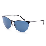 Unisex Designer Sunglasses // 41mm // Rubber Gunmetal + Dark Blue