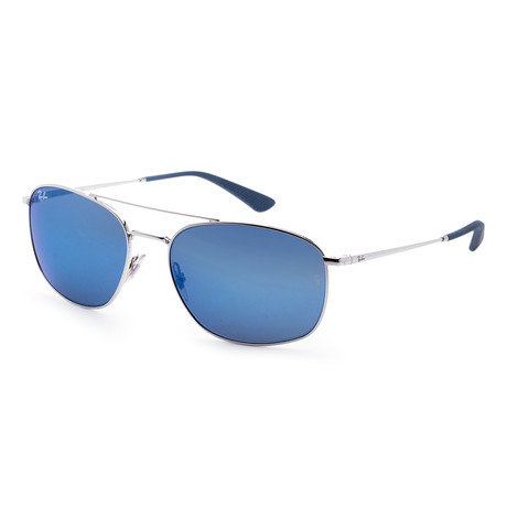 Men's RB3654-003-5560 Fashion Sunglasses // 60mm // Silver + Blue