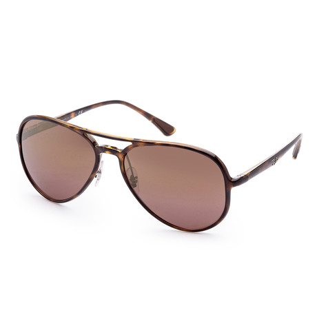 Unisex Designer Polarized Sunglasses // 58mm // Havana + Gold Gradient