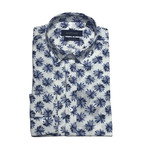 Andrew Slim Fit Button Down Shirt // White + Blue (S)