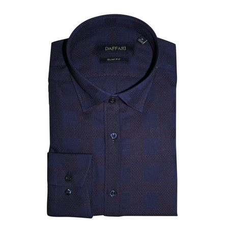 Marco Slim Fit Button Down Shirt // Navy Blue (S)