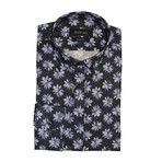 Olaf Slim Fit Button Down Shirt // Blue + Navy Blue (S)