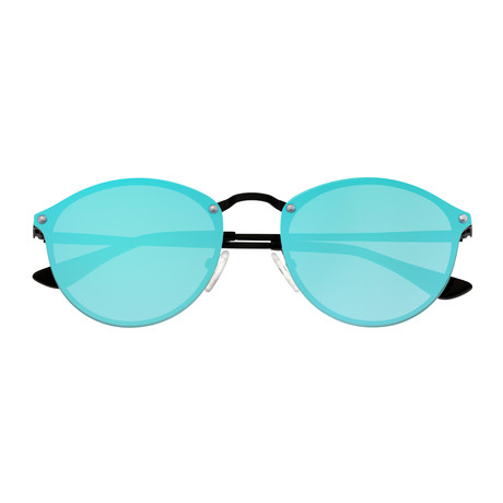 Picchu Polarized Sunglasses // Black + Blue (Silver Frame + Lavender Lens)