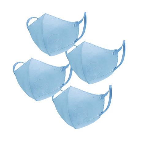 AirPop Pocket 4-Pack Face Mask + Carrying Case // For Kids (Blue)