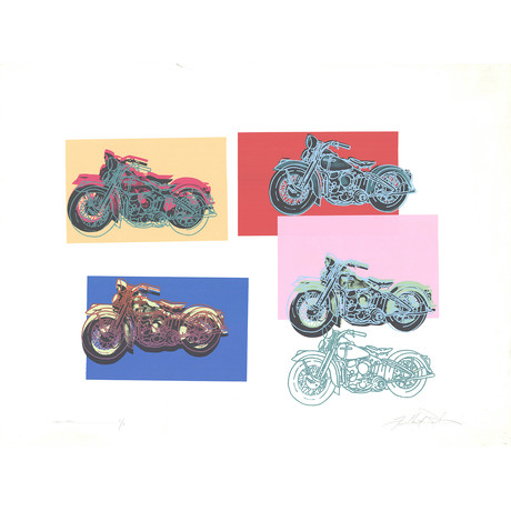 Harley Davidson x4 // Friedbert Renbaum // 1994 Serigraph // SIGNED