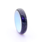 Carbon Fiber Ring + Glowing Interior // White (Size 7)