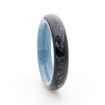 Carbon Fiber Ring + Glowing Interior // Blue (Size 8)