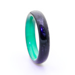Carbon Fiber Ring + Glowing Interior // Green (Size 7)