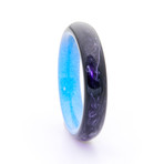 Carbon Fiber Ring + Glowing Interior // Blue (Size 10)