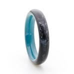 Carbon Fiber Ring + Glowing Interior // Teal (Size 7)