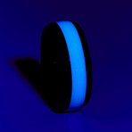 Black Titanium Ring + Single Glow Inlay // Blue (Size 13)