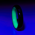 Carbon Fiber Ring + Glowing Interior // Green (Size 6)