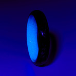 Carbon Fiber Ring + Glowing Interior // Blue (Size 8)