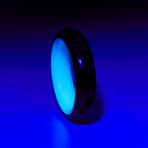 Carbon Fiber Ring + Glowing Interior // White (Size 8)