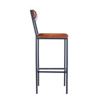 Penfield Leather and Metal Bar Stool