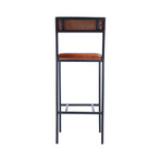 Penfield Leather and Metal Bar Stool