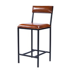 Penfield Leather and Metal Counter Stool