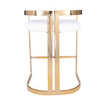 Alessio Gold & White Faux Leather Counter Stool