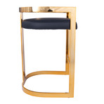 Alessio Gold & Faux Leather Counter Stool