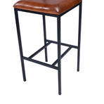 Penfield Leather and Metal Bar Stool