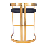 Alessio Gold & Faux Leather Counter Stool