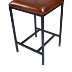 Penfield Leather and Metal Counter Stool