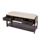 Gurnsey Dark Brown Bench with Storage