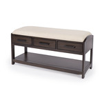 Gurnsey Dark Brown Bench with Storage
