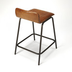 McCoy Leather and Metal Counter Stool