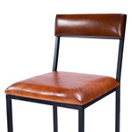 Penfield Leather and Metal Bar Stool