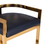 Alessio Gold & Faux Leather Counter Stool