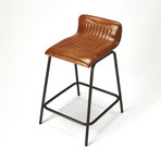 McCoy Leather and Metal Counter Stool