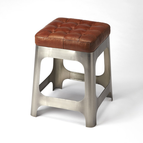Whitshire Leather + Metal Counter Stool