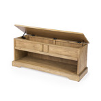 Bon Secour Natural Wood Bench with Storage