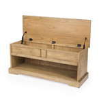 Bon Secour Natural Wood Bench with Storage