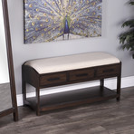 Gurnsey Dark Brown Bench with Storage
