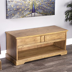 Bon Secour Natural Wood Bench with Storage