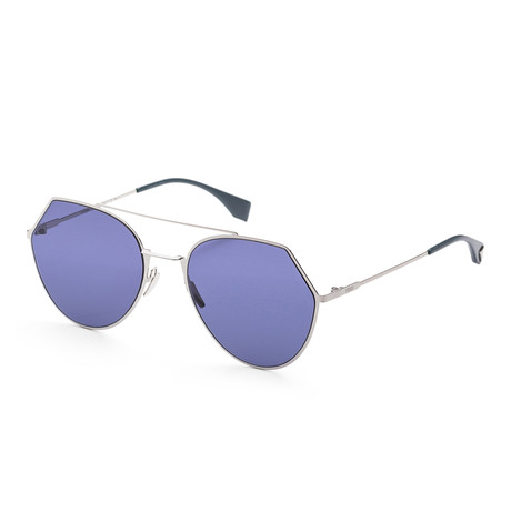Women's Fashion Sunglasses // 55mm // Silver + Blue