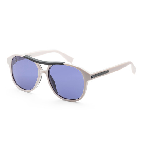 Men's Fashion Sunglasses // 56mm // White + Blue
