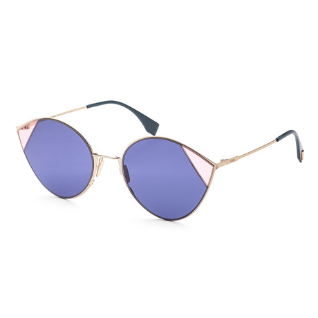 Women's FF-0341-S-0LKS-60-22 Sunglasses // Gold + Blue