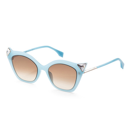 Women's Fashion Cat Eye Sunglasses // 52mm // Blue + Brown