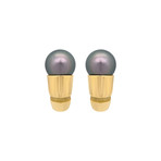 Mauboussin 18k Yellow Gold Tahitian Pearl Earrings // Pre-Owned