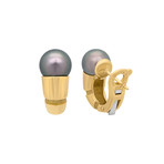 Mauboussin 18k Yellow Gold Tahitian Pearl Earrings // Pre-Owned