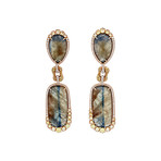 Giovanni Ferraris // 18k Rose Gold Diamond + Sapphire Earrings // Pre-Owned