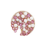 Giovanni Ferraris 18k Rose Gold Diamond + Pink Sapphire White Coral Ring // Ring Size: 6.75 // Pre-Owned