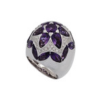 Giovanni Ferraris 18k White Gold Diamond + Amethyst Ring // Ring Size: 8 // Pre-Owned