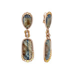 Giovanni Ferraris // 18k Rose Gold Diamond + Sapphire Earrings // Pre-Owned
