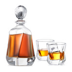 Aurora Whiskey Decanter + 2 Whiskey Glasses