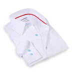 Solid Dress Shirt // 6-Way Stretch // White + Light Blue (2XL)
